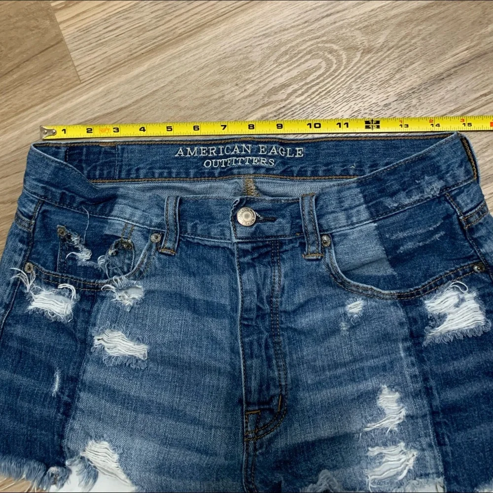 American Eagle Vintage Hi Rise Festival Destroyed Jean Shorts 8